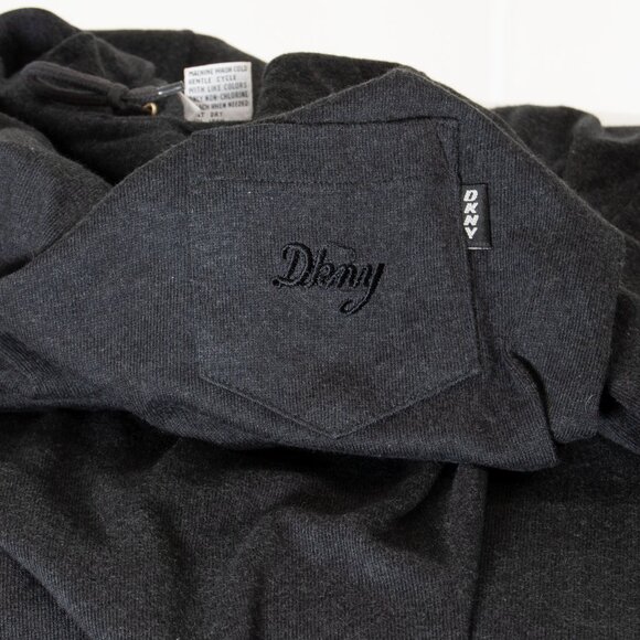 DKNY Jeans Vintage 90s Cotton Hooded Maxi Dress Charcoal Gray M - Picture 7 of 7